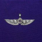 Egyptian Purple Stone Wings Silver Pendant
